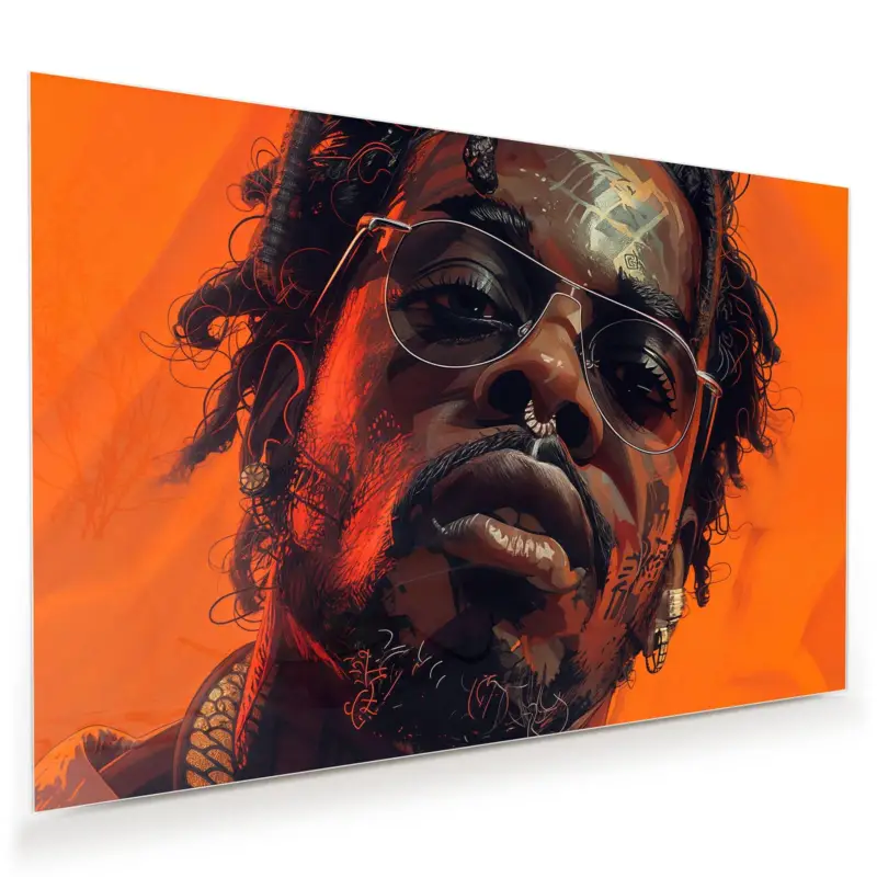 Wandbild - Stilvolle Brillengesicht 45 x 30 cm Markenware