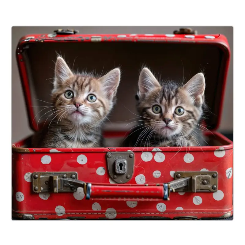 Preisreduziert Herdabdeckplatte Katzen im Koffer 2-Teilig (60x52cm)
