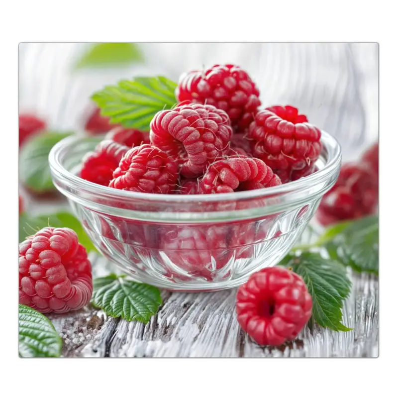 Bestpreis Herdabdeckplatte Frische Himbeeren 2-Teilig (60x52cm)