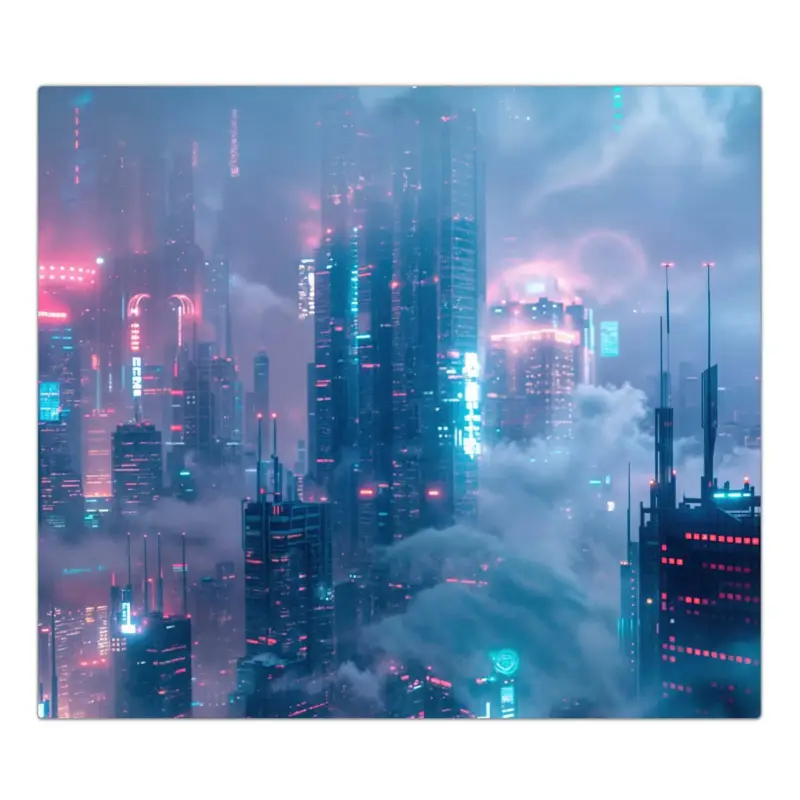 Herdabdeckplatte Futuristische Stadt 1-Teilig (60x52cm) Direkt Vom Hersteller