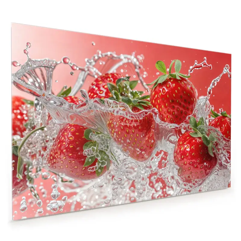 Direktkauf Küchenrückwand - Erdbeerspritzer 60 x 60 cm