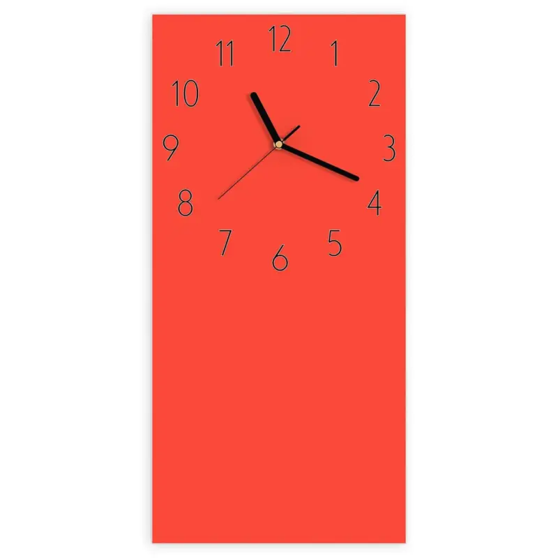 Wanduhr Hochformat - Roter Hintergrund II Elegant Preisknaller