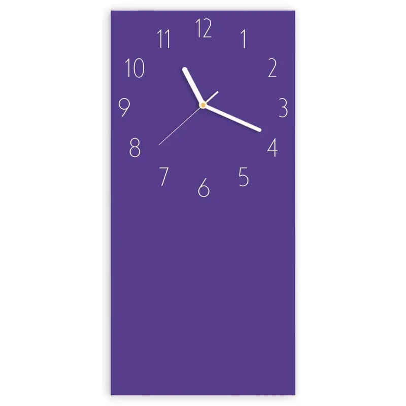Wanduhr Hochformat - Lila Hintergrund I Elegant Highlight