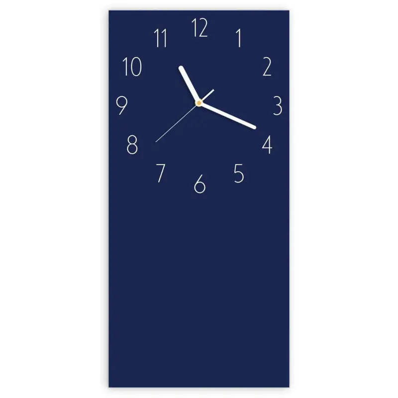 Wanduhr Hochformat - Marineblauer Hintergrund II Elegant Super-Preis