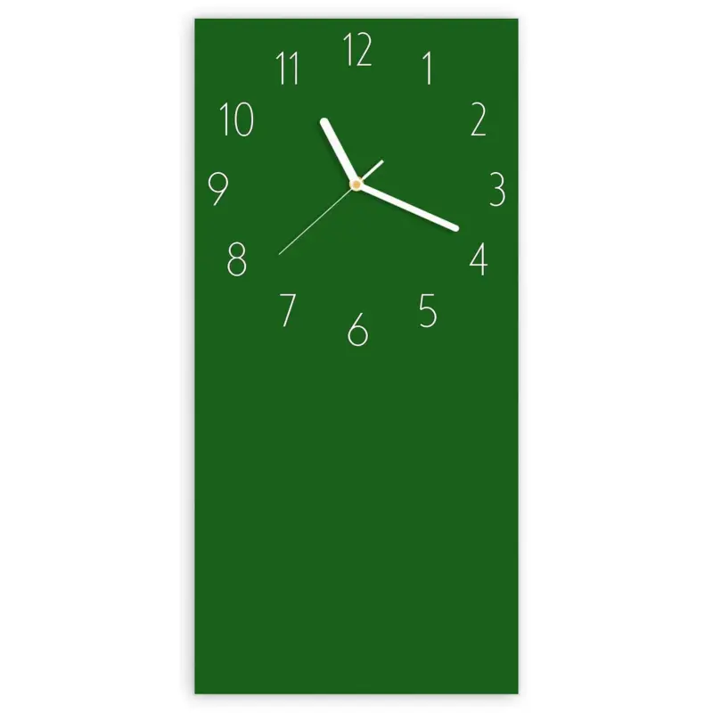 Bestseller Wanduhr Hochformat - Dunkelgrüner Hintergrund II Elegant