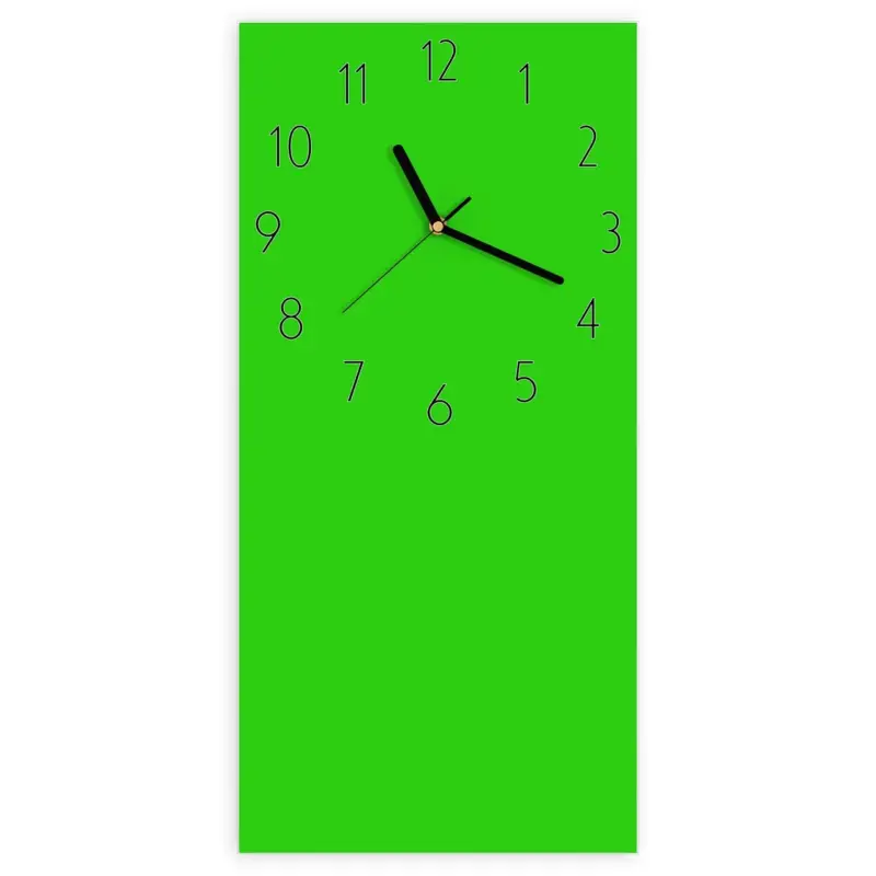 Wanduhr Hochformat - Neongrüner Hintergrund Elegant Gratis Versand