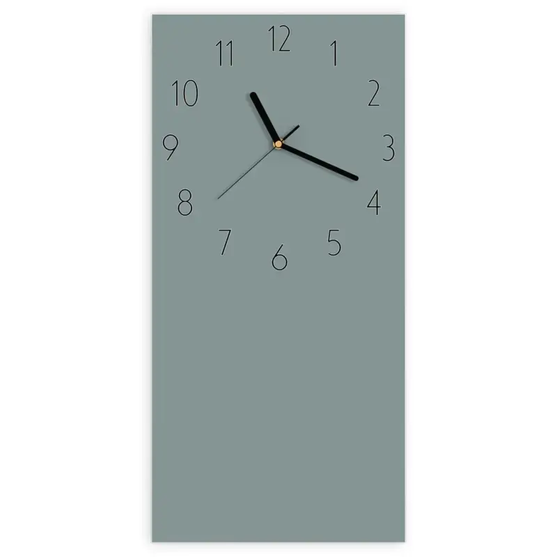 Kostenloser Rückversand Wanduhr Hochformat - Grauer Hintergrund I Elegant