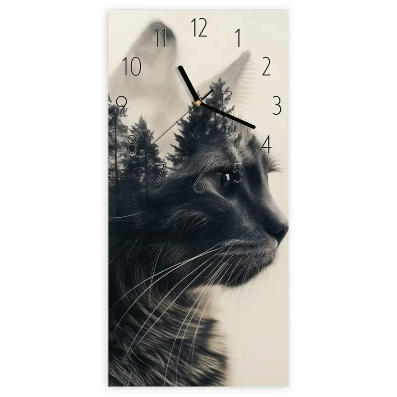 Wanduhr Hochformat - Waldkatze Elegant Garantierte Lieferung
