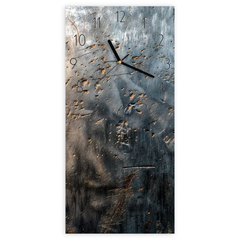 Angebot Wanduhr Hochformat - Metalltextur Elegant