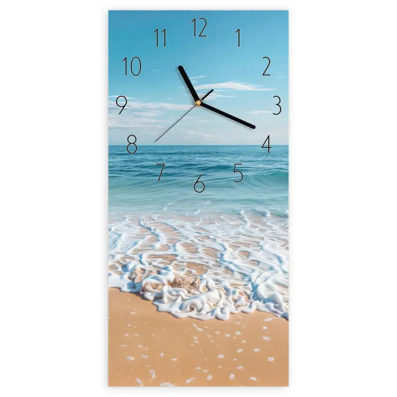Wanduhr Hochformat - Tropischer Strand Elegant Gratis Versand