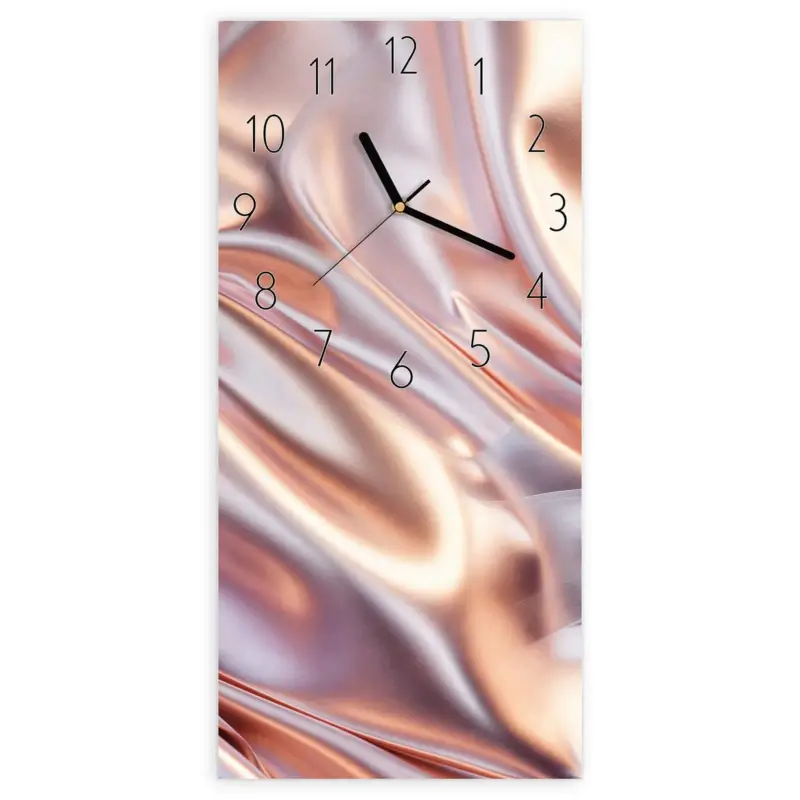 Wanduhr Hochformat - Glänzender Stoff Elegant Neu