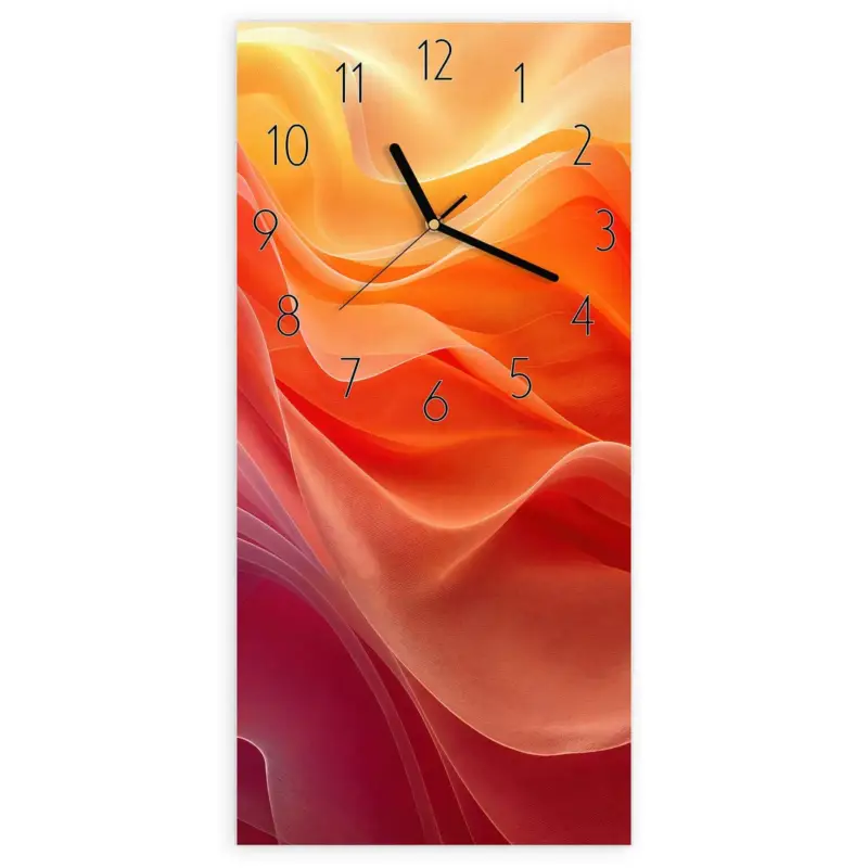 Rabatt Wanduhr Hochformat - Farbwirbel Elegant