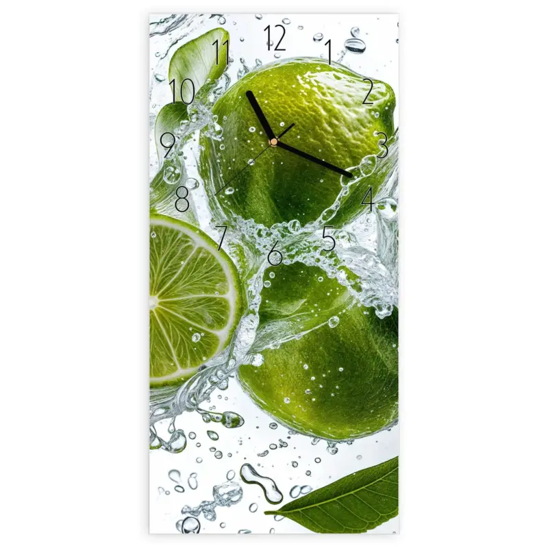 Wanduhr Hochformat - Spritzige Limetten Elegant Angebot