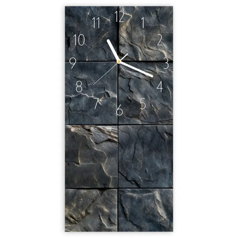 Expressversand Wanduhr Hochformat - Schieferfliesen Elegant