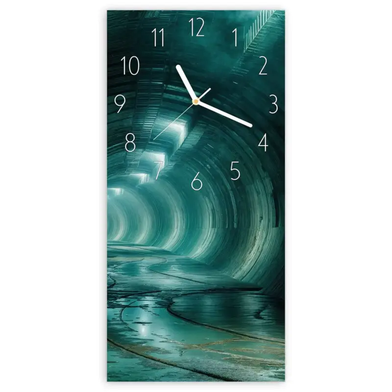 Wanduhr Hochformat - Verlassener Tunnel Elegant Zertifiziert