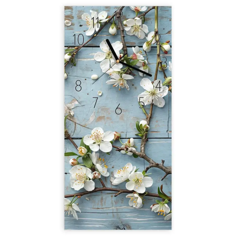 Angebot Wanduhr Hochformat - Frühlingszweige Elegant
