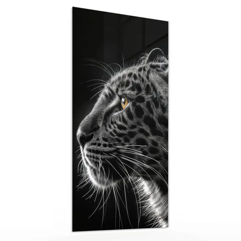 Sofort Bestellen Wandbild Hochformat - Leopard Silhouette 30 x 60 cm