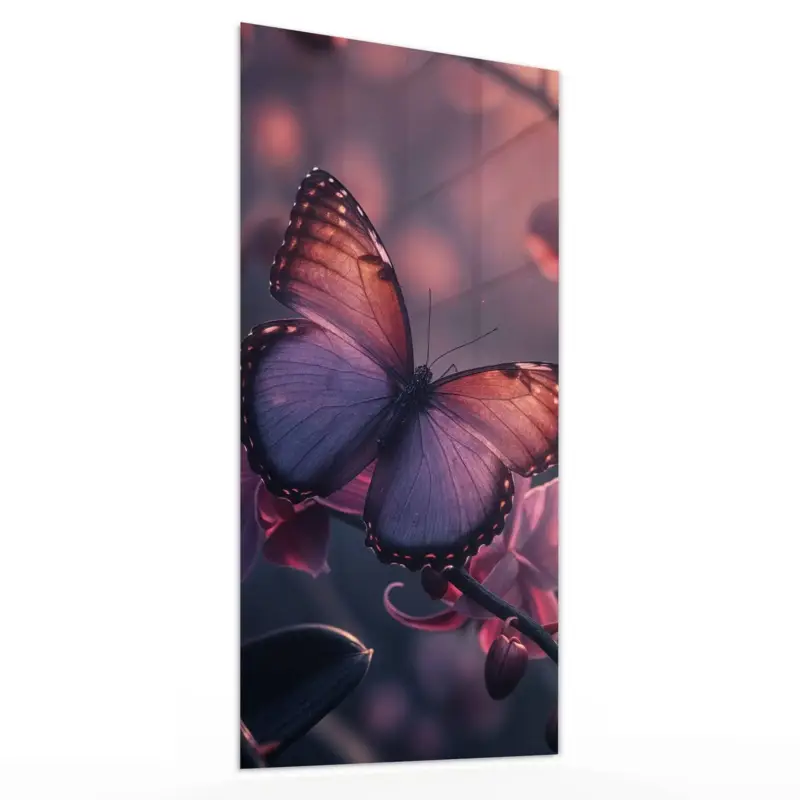 Preiswert Wandbild Hochformat - Schmetterling Blüte 30 x 60 cm
