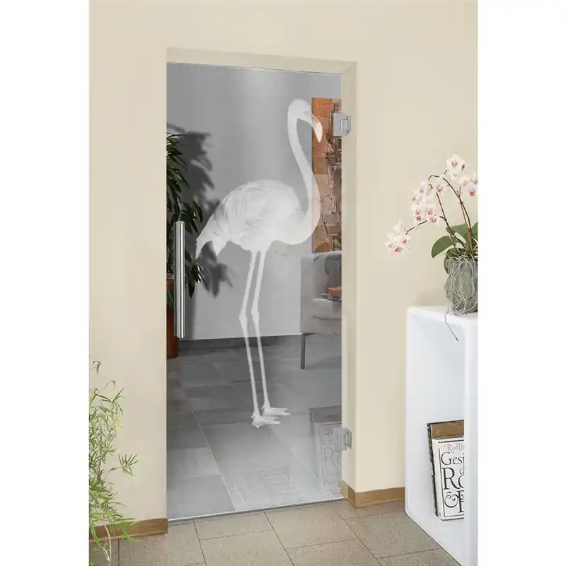 Pendeltür Flamingo Gelasert Auf Klarglas Neuheit