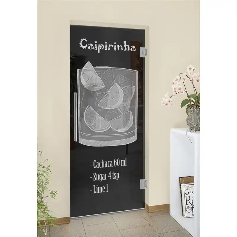 Angebot Pendeltür Caipirinha Gelasert Auf Grauglas
