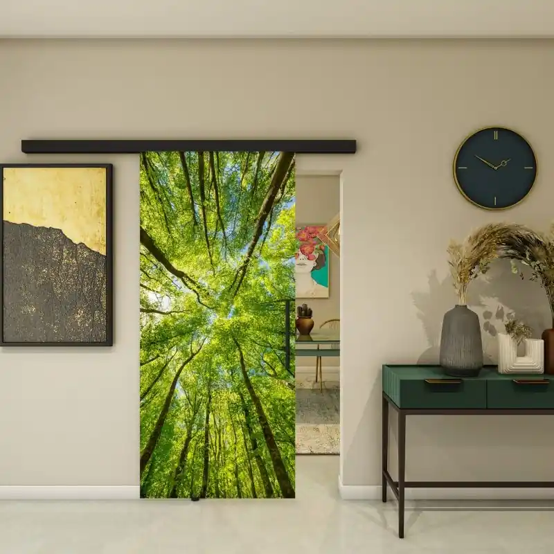 Direkt Vom Hersteller Glasschiebetür BLACK-LINE - Fotoprint Modell 49