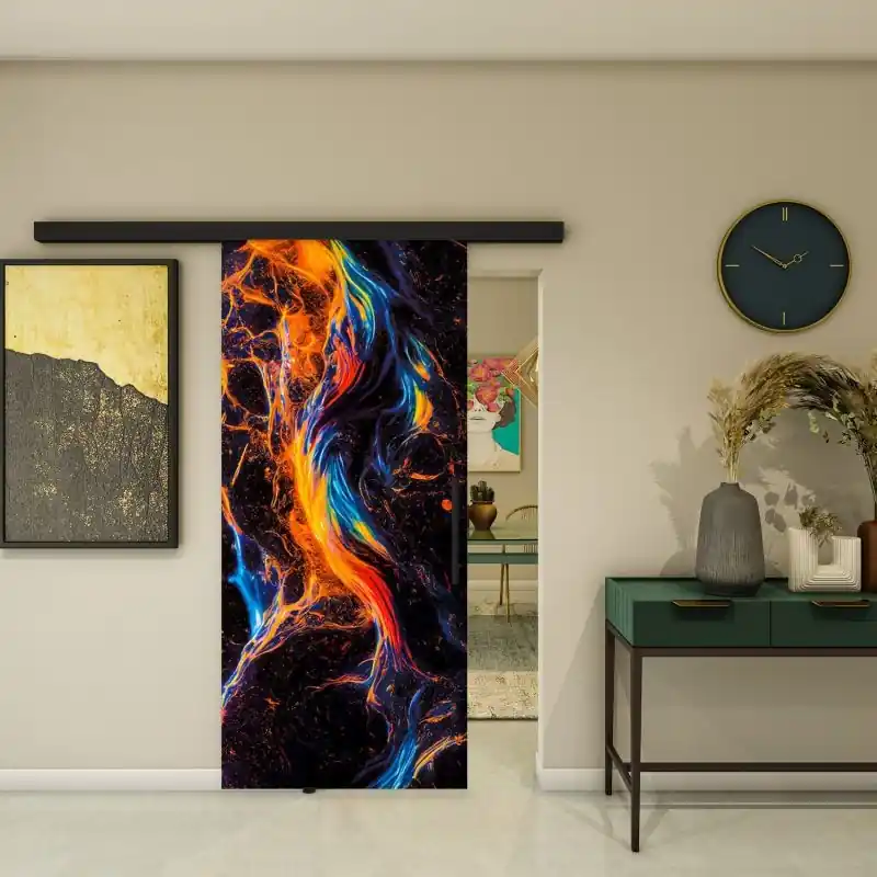 Meistverkauft Glasschiebetür BLACK-LINE - Fotoprint Modell 98