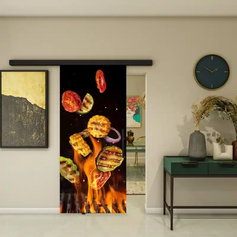 Neue Kollektion Glasschiebetür BLACK-LINE - Fotoprint Modell 118