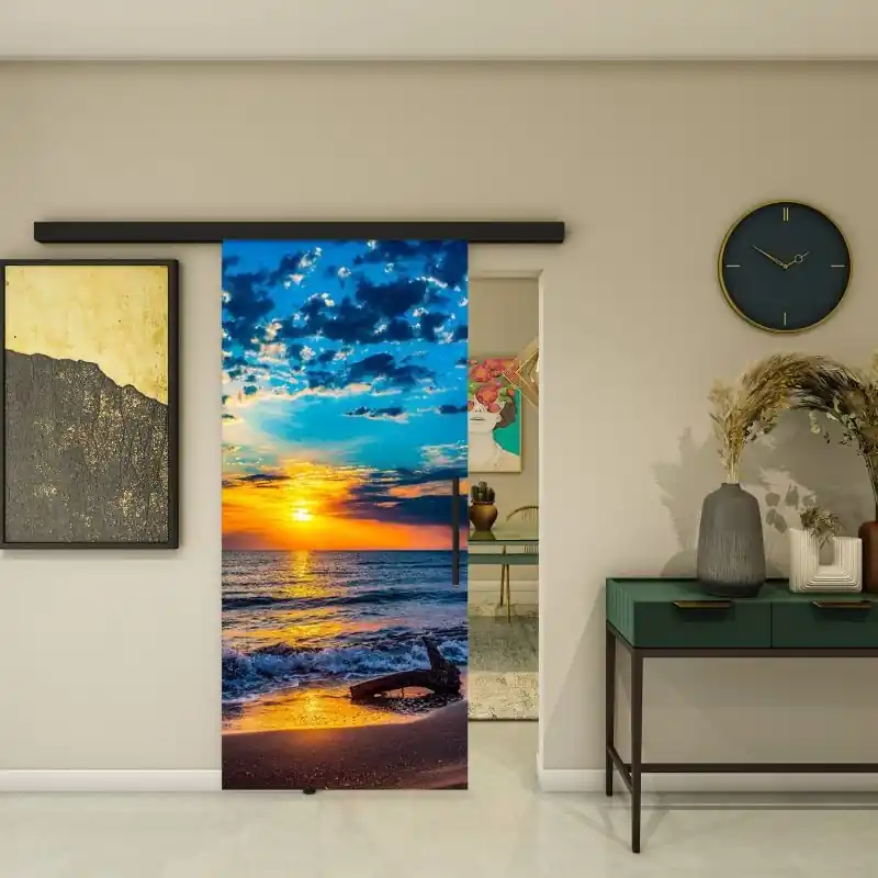 Rabatt Glasschiebetür BLACK-LINE - Fotoprint Modell 146