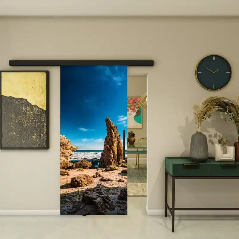 Super-Preis Glasschiebetür BLACK-LINE - Fotoprint Modell 147