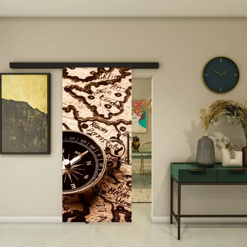 Nur Heute Glasschiebetür BLACK-LINE - Fotoprint Modell 163