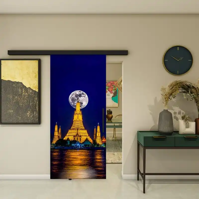 Meistverkauft Glasschiebetür BLACK-LINE - Fotoprint Modell 204