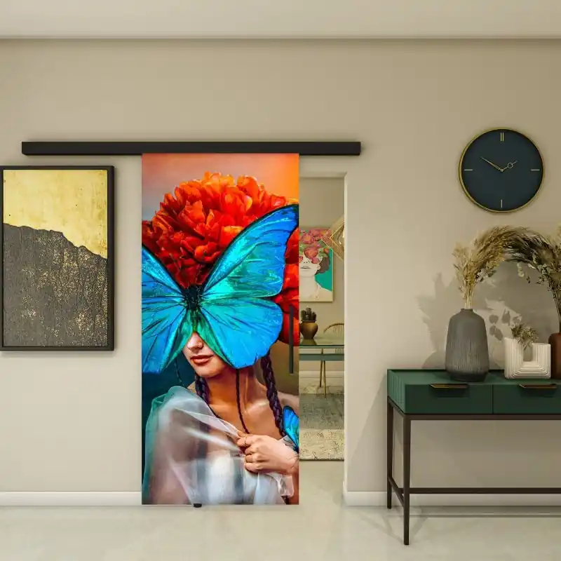 Must-Have Glasschiebetür BLACK-LINE - Fotoprint Modell 272