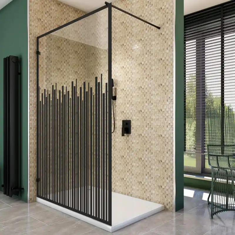 Finale Aktion Walk In Dusche - Amora-01 - Duschwand - Schwarz - Loft 6