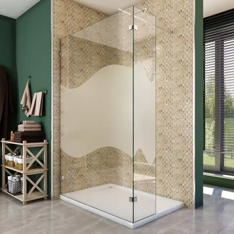 Walk In Dusche - Almada-03 - Duschwand - Chrom - Wave Highlight