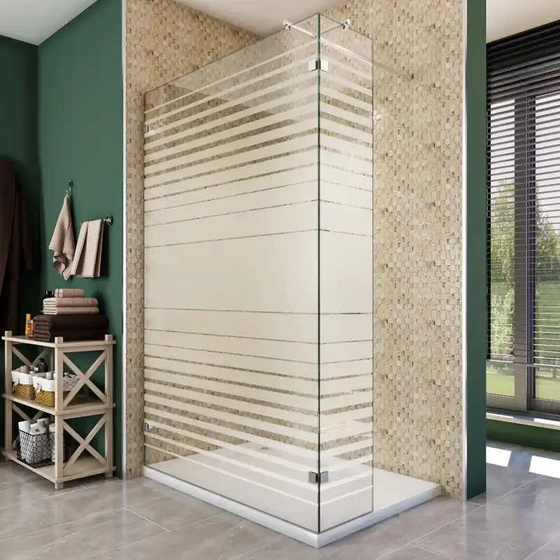 Highlight Walk In Dusche - Almada-03 - Duschwand - Chrom - Stripes