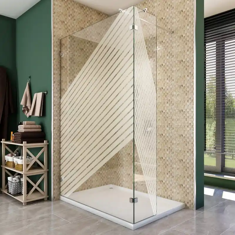 Walk In Dusche - Almada-03 - Duschwand - Chrom - Bevels Rabatt