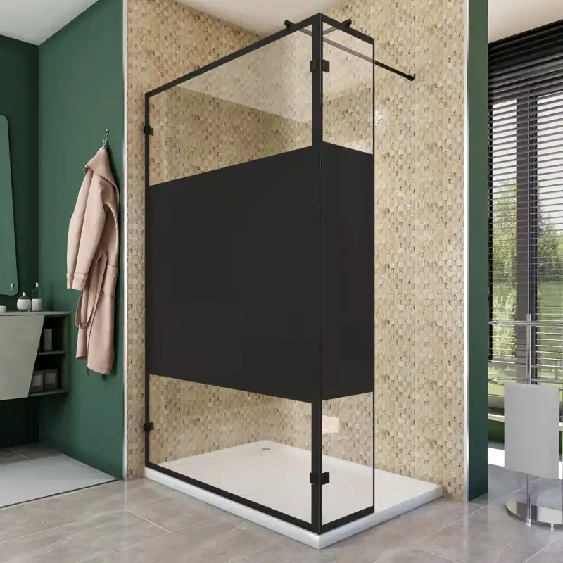 Markenprodukt Walk In Dusche - Amora-03 - Duschwand - Schwarz - Loft 3