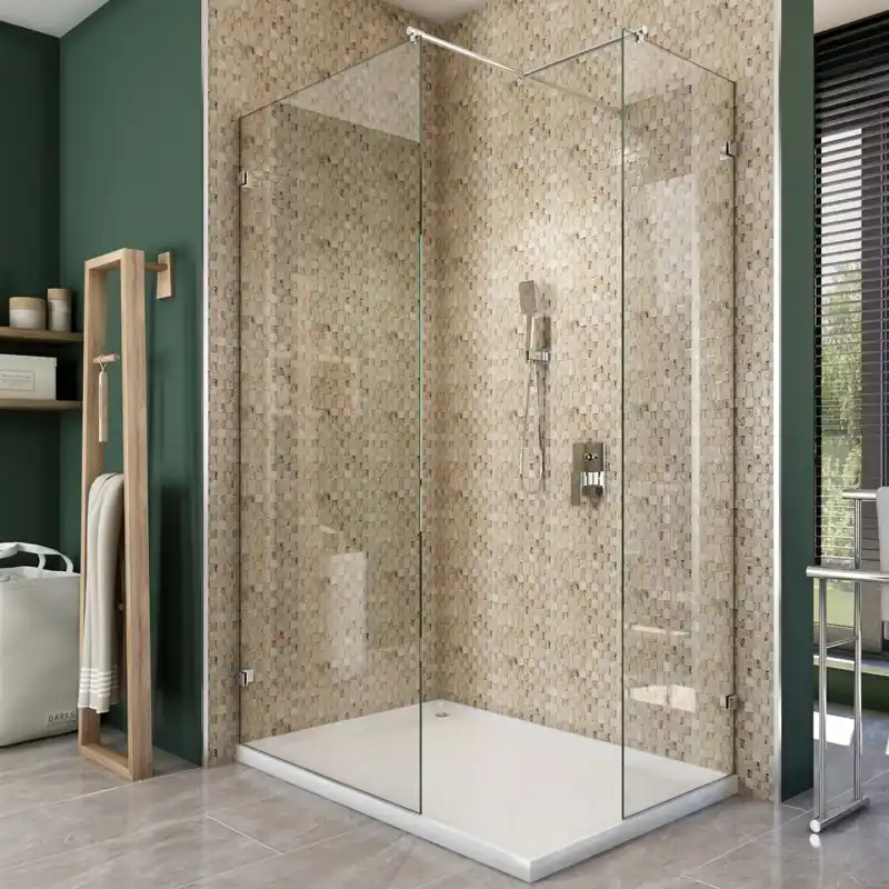 Billig Walk In Dusche - Almada-04 - Duschwand - Chrom - Klarglas