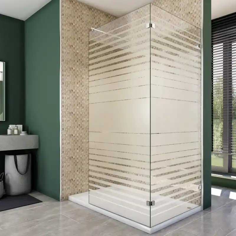 Angebot Walk In Dusche - Almada-05 - Duschwand - Chrom - Stripes