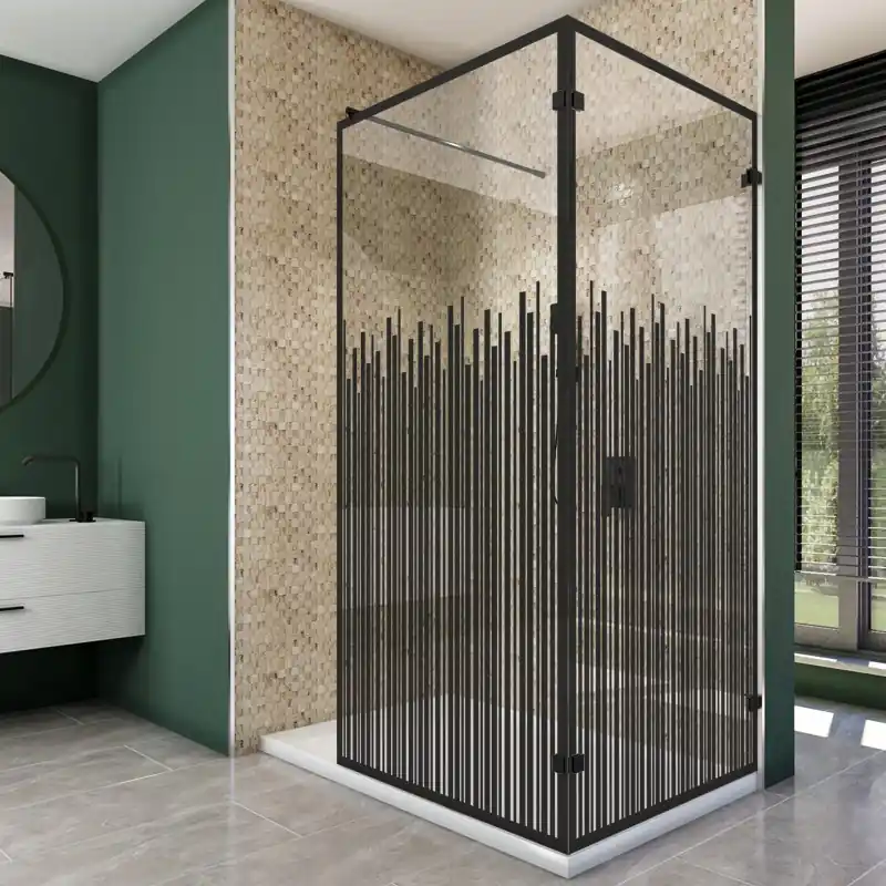 Markenprodukt Walk In Dusche - Amora-05 - Duschwand - Schwarz - Loft 6