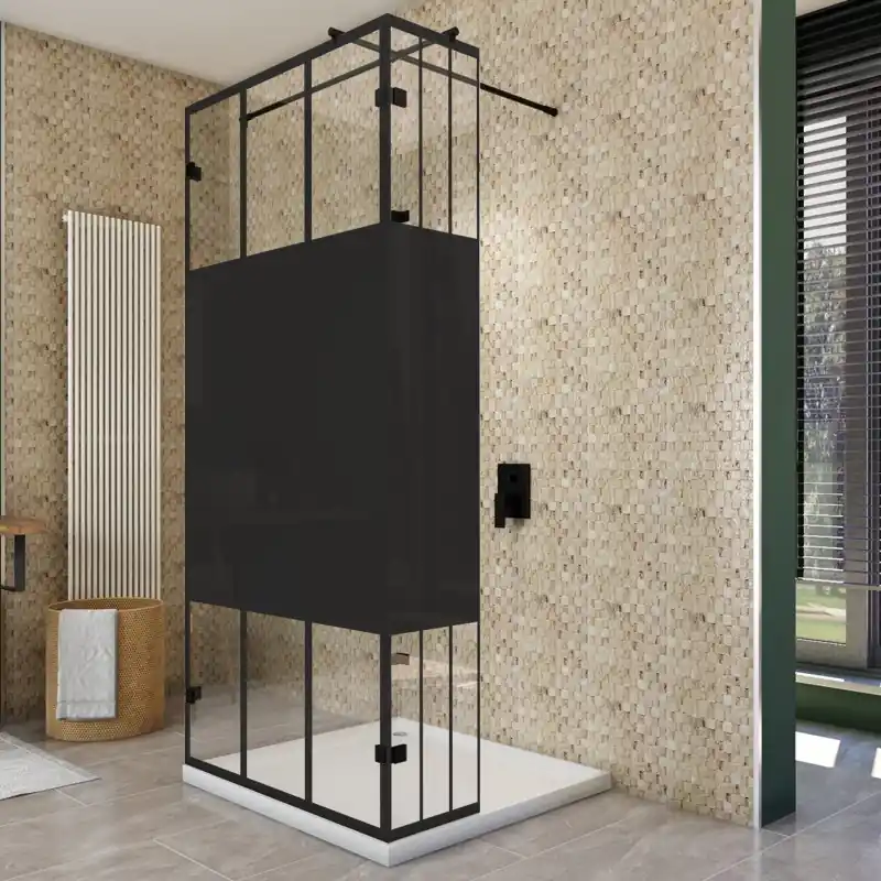 Preis Gesenkt Walk In Dusche - Amora-07 - Duschwand - Schwarz - Loft 4