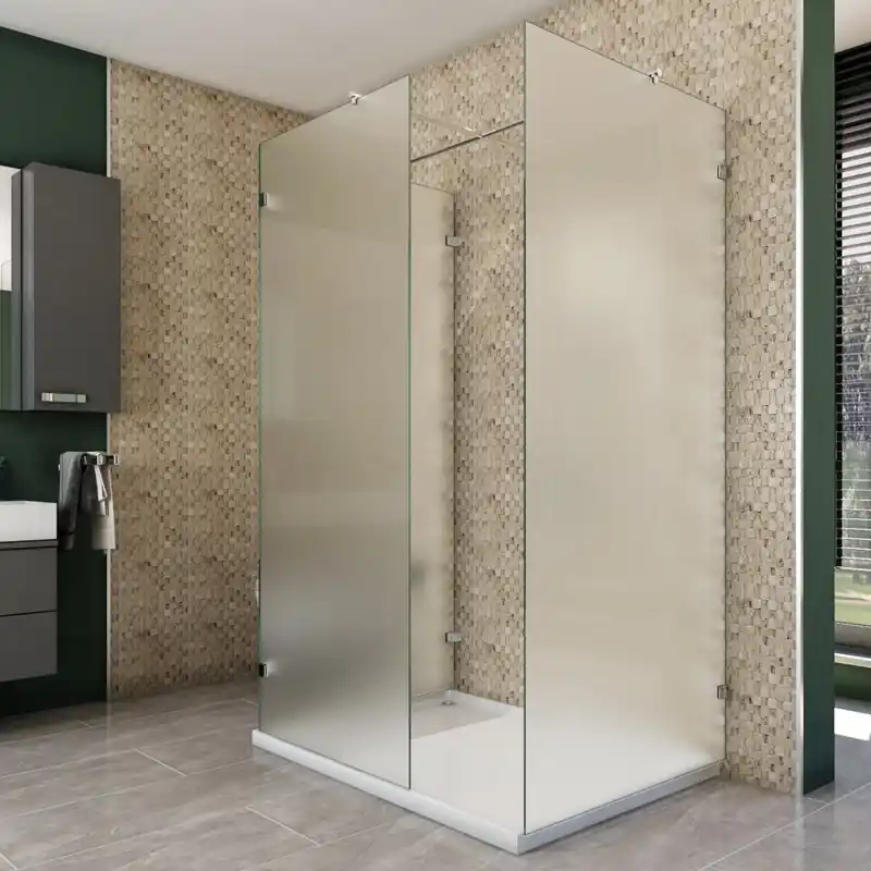 Top-Seller Walk In Dusche - Almada-08 - Duschwand - Chrom - Satino