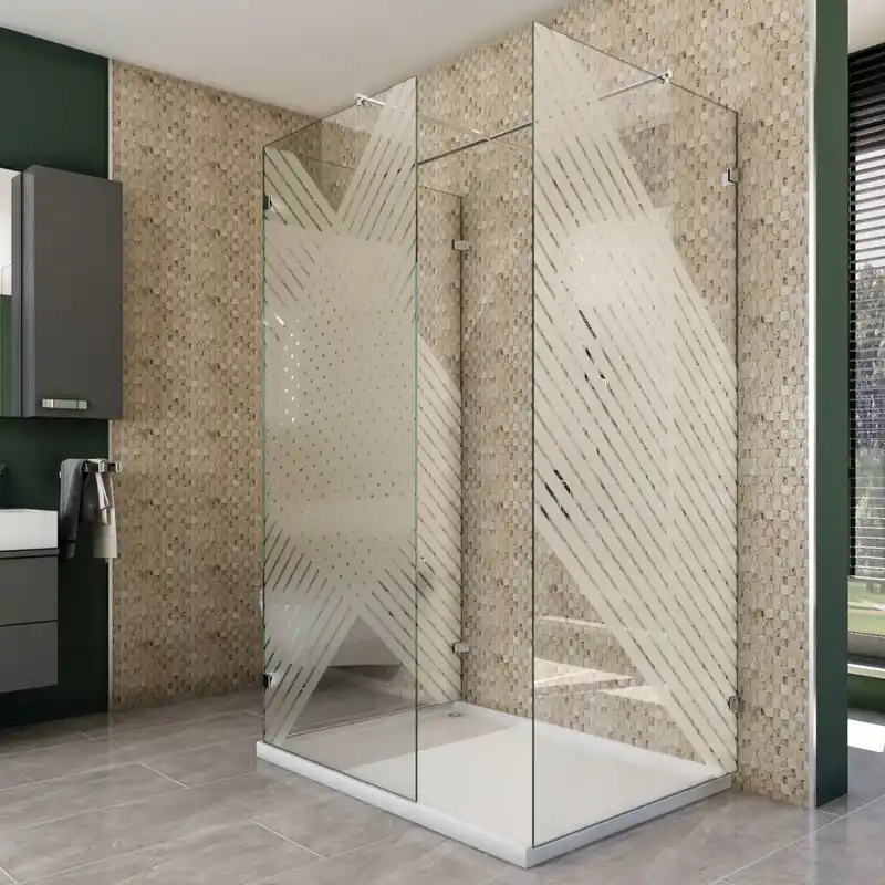 Geprüft Walk In Dusche - Almada-08 - Duschwand - Chrom - Bevels