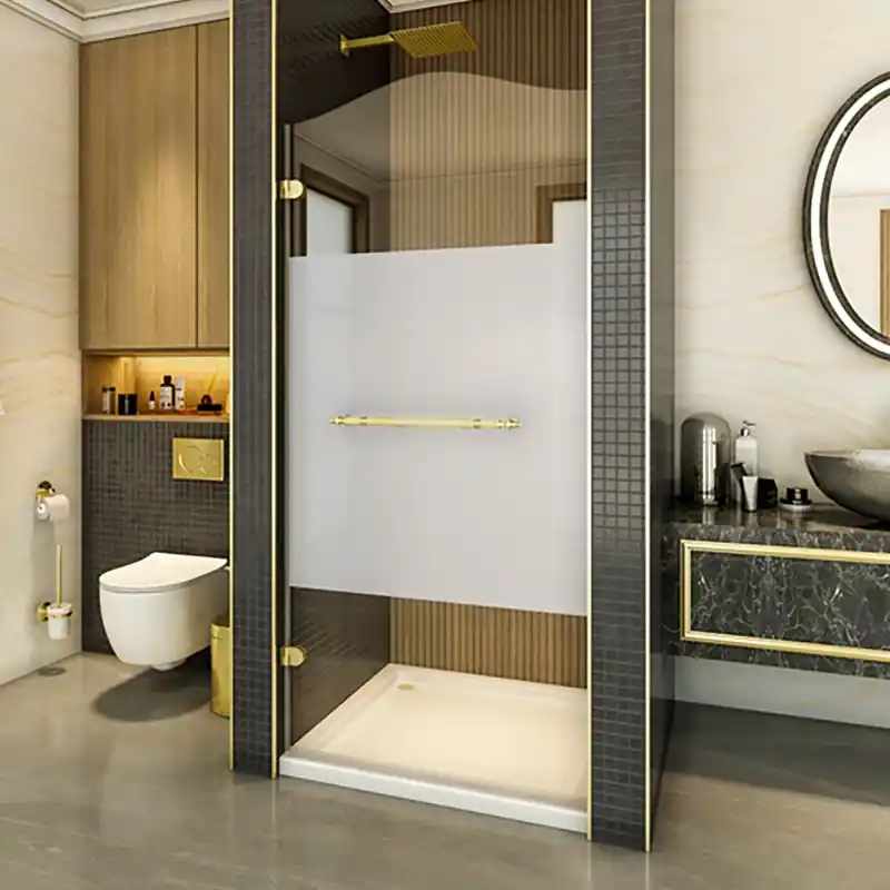 Bestpreis Duschtüren Royal 06-Aussenöffnend-Gold-Blinds