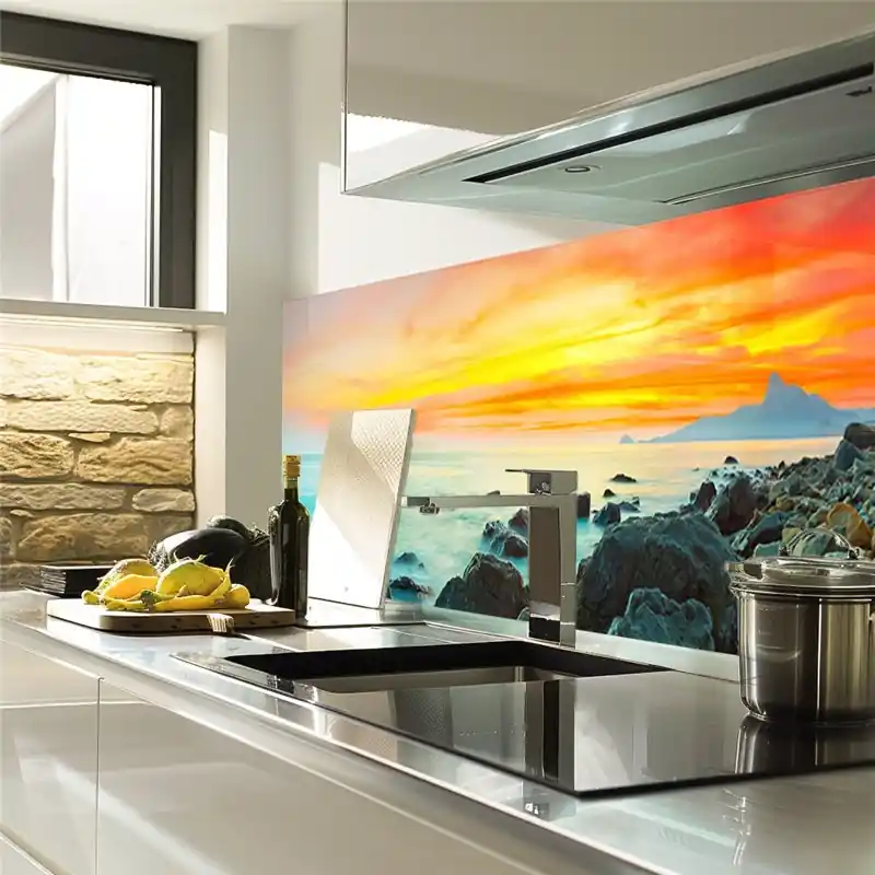 Billig Glas Küchenrückwand 6 mm ESG Motive KRWM-0321