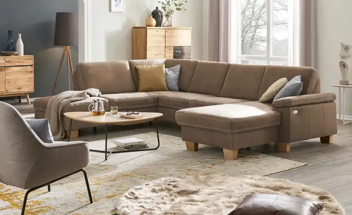 Preisreduziert Kollektion Kraft Wohnlandschaft Leder Samu