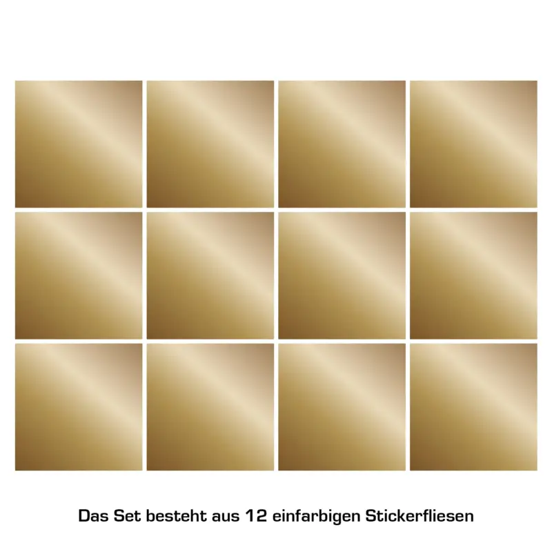 Stickerfliesen - Color Gold 12er-Set 15x15cm Abverkauf