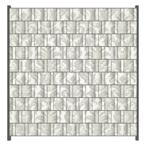 Preisknaller Zaunsichtschutz Königliche Schnörkelei in weiß und beige Breite 200 cm x Höhe 200 cm