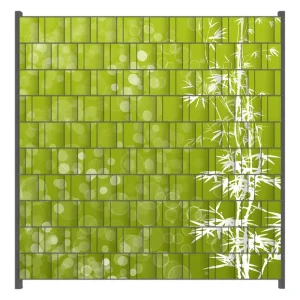 Zaunsichtschutz Bambusmuster grün-weiß Breite 200 cm x Höhe 200 cm Neuheit