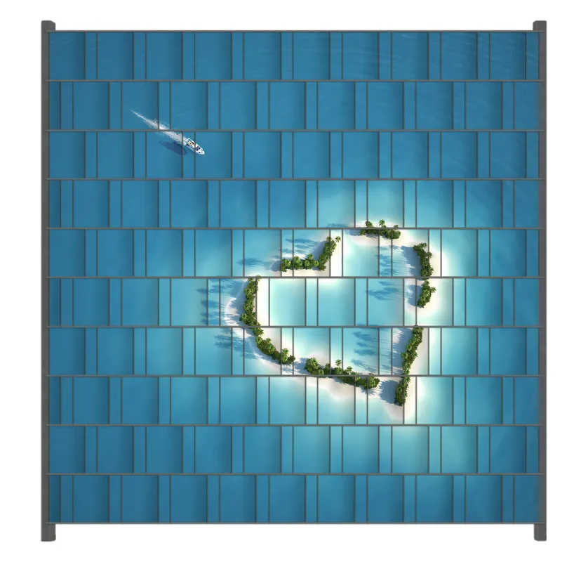 Online Kaufen Zaunsichtschutz Insel mit Herz Breite 200 cm x Höhe 200 cm